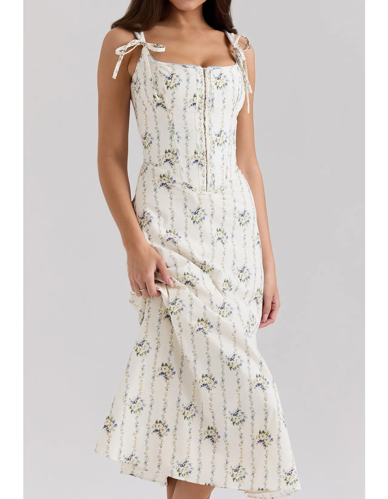 DIONNE STRETCH COTTON MIDI DRESS