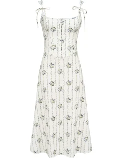 DIONNE STRETCH COTTON MIDI DRESS