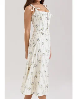 DIONNE STRETCH COTTON MIDI DRESS