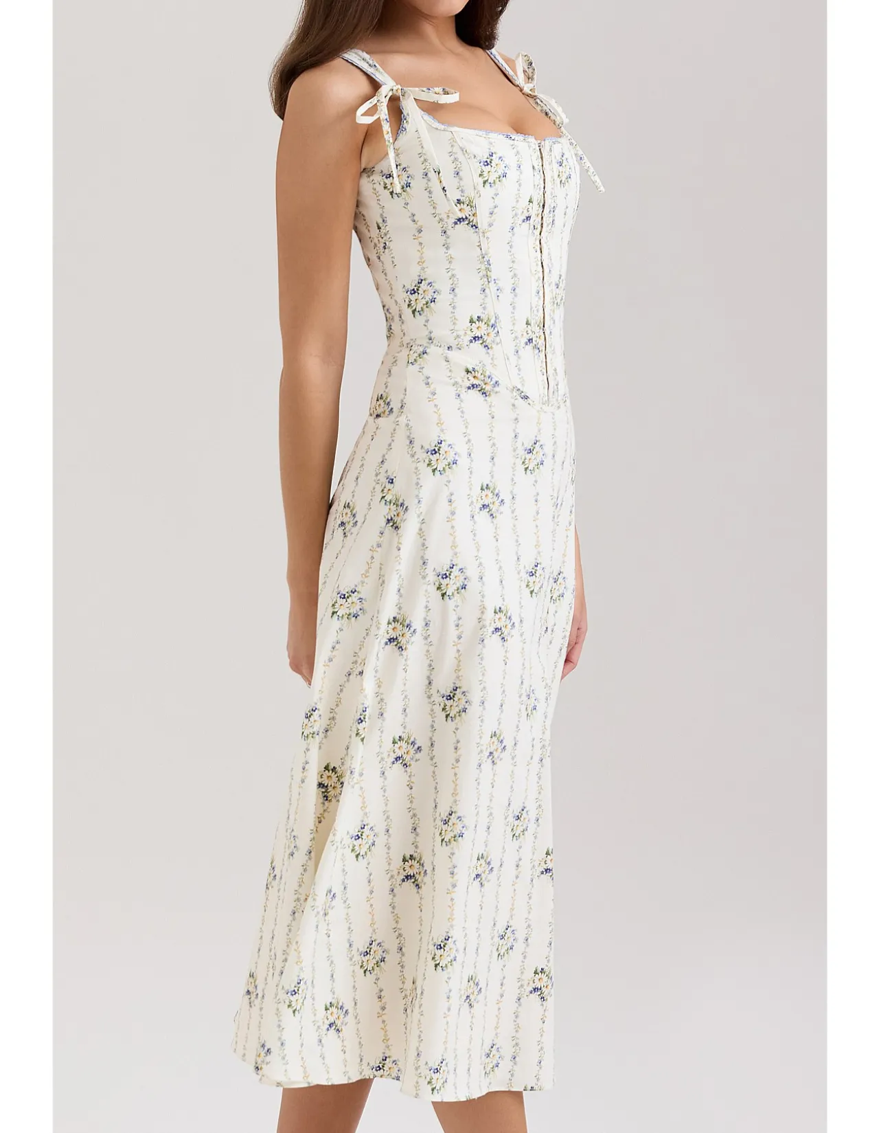 DIONNE STRETCH COTTON MIDI DRESS