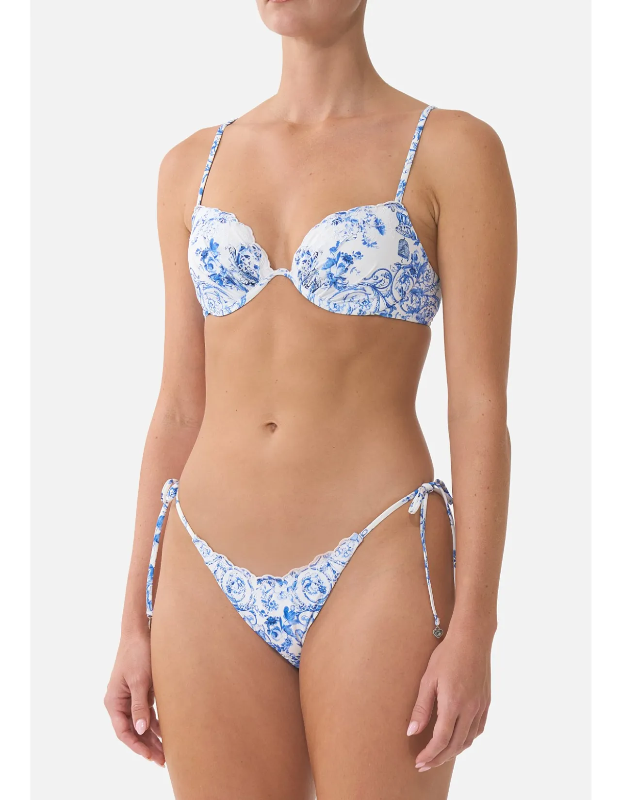 DIP WAIST CHEEKY BIKINI BOTTOM W TIE SIDES