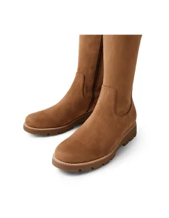 Disk Stretch Microsuede Knee High Boots