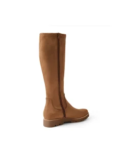 Disk Stretch Microsuede Knee High Boots