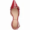 Divinia Red Crinkle Patent Leather Flat