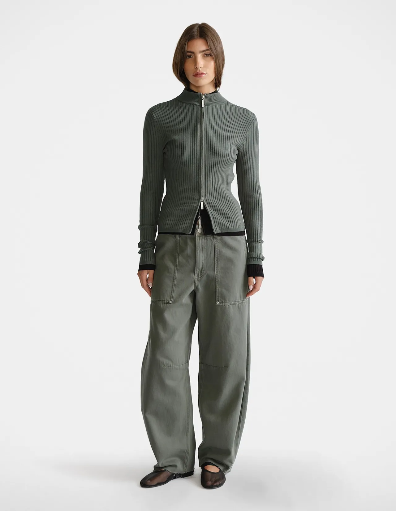 D-LUXE KNIT ZIP LONG SLEEVE