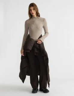 D-LUXE LONG SLEEVE RIB TOP
