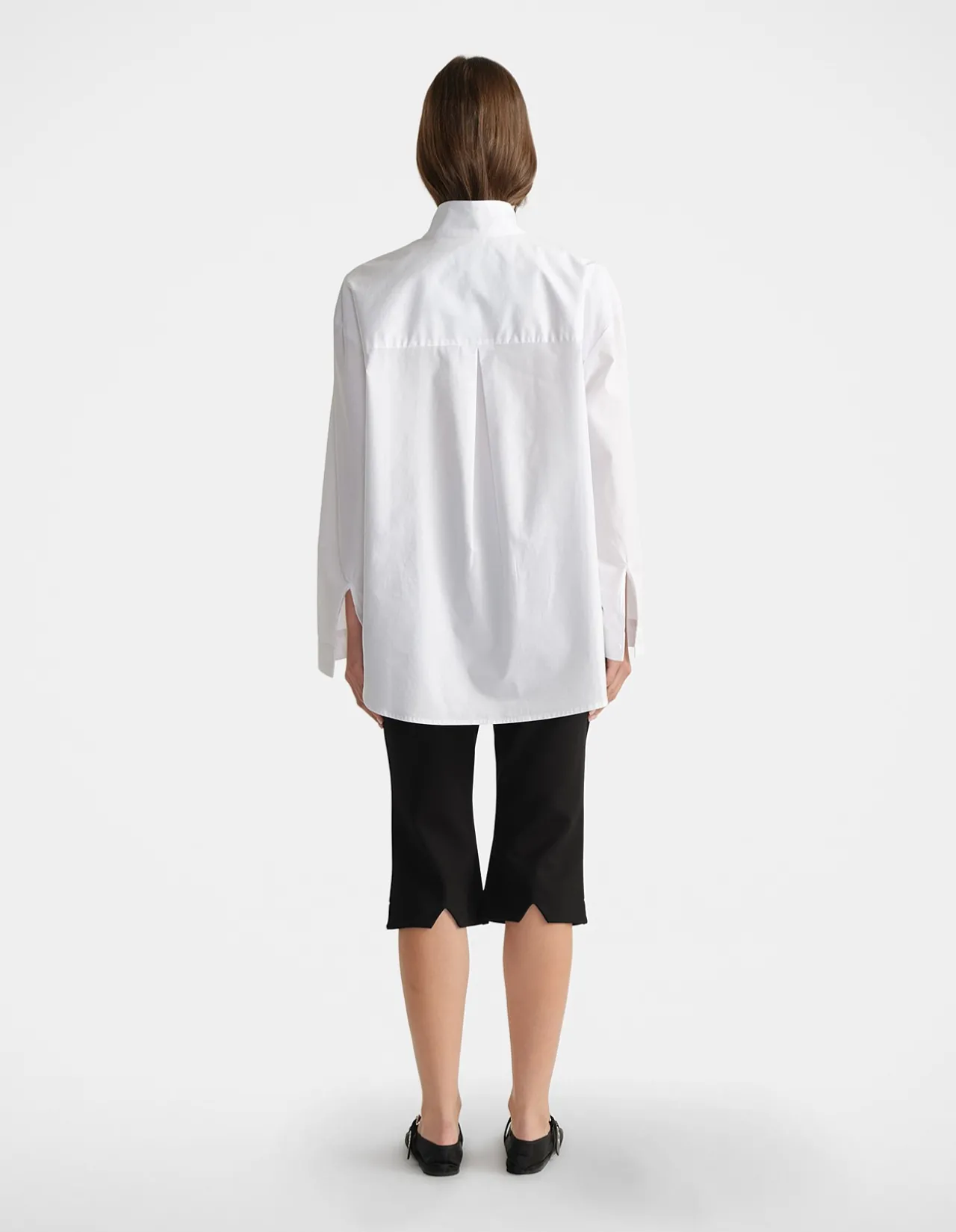 D-Luxe Oversized Funnel Neck Cotton Shirt