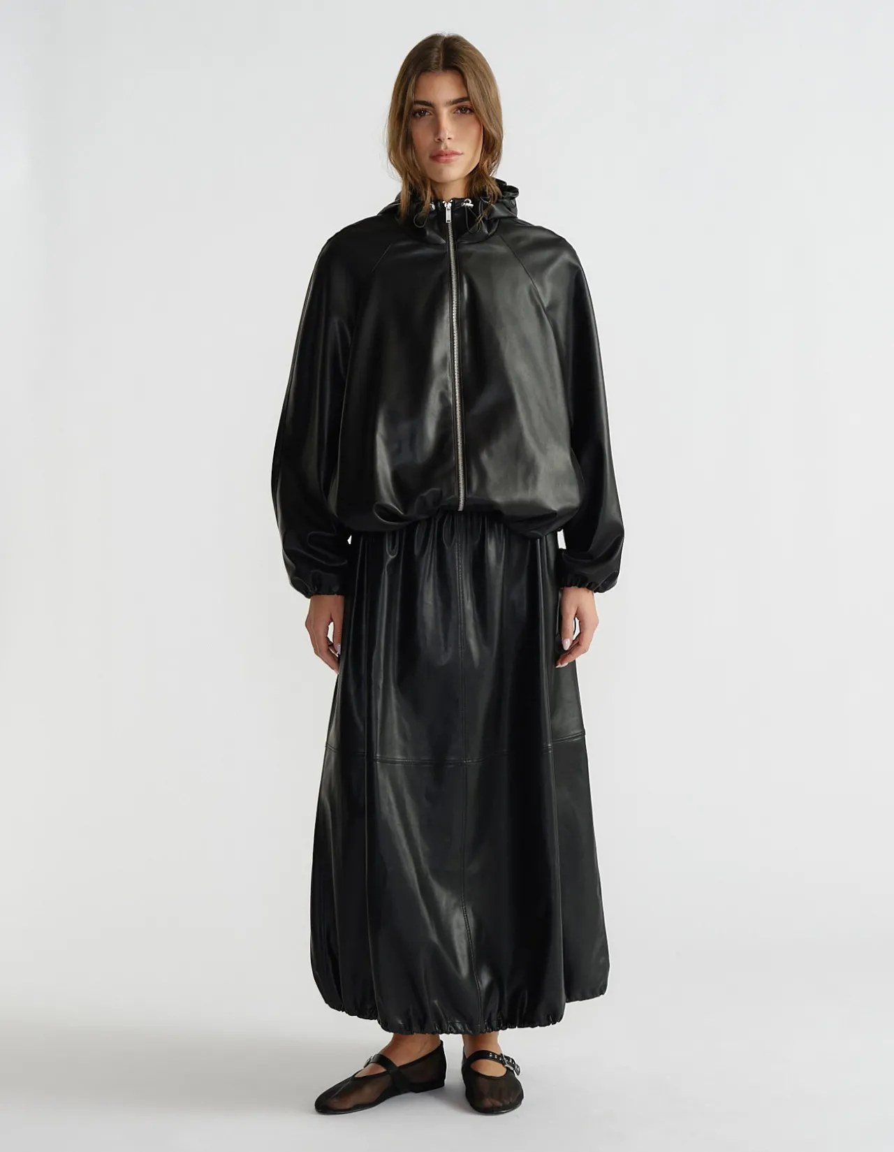 D-LUXE FAUX LEATHER SKIRT
