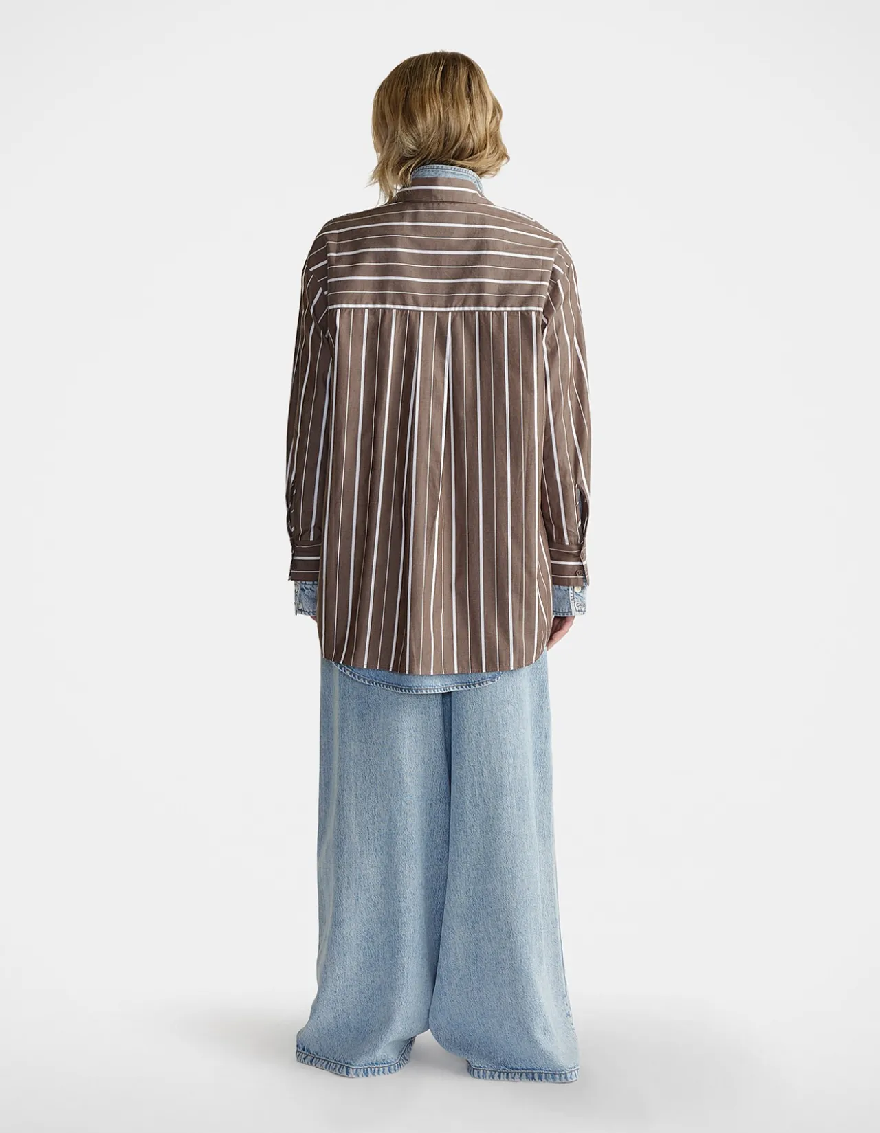D-LUXE POPLIN STRIPE SHIRT