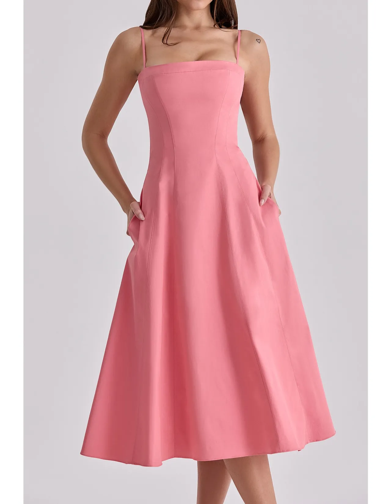 DOLLY'COTTON FLARED MIDI SUNDRESS