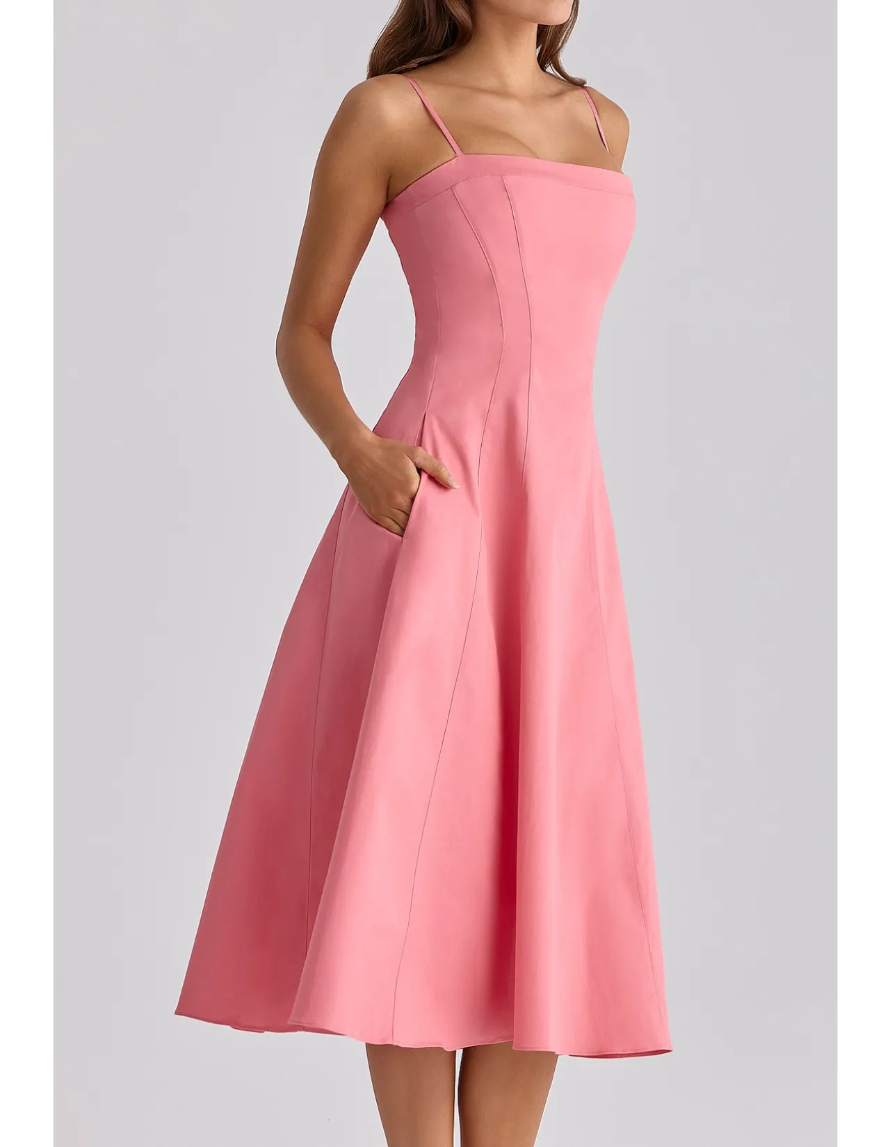 DOLLY'COTTON FLARED MIDI SUNDRESS