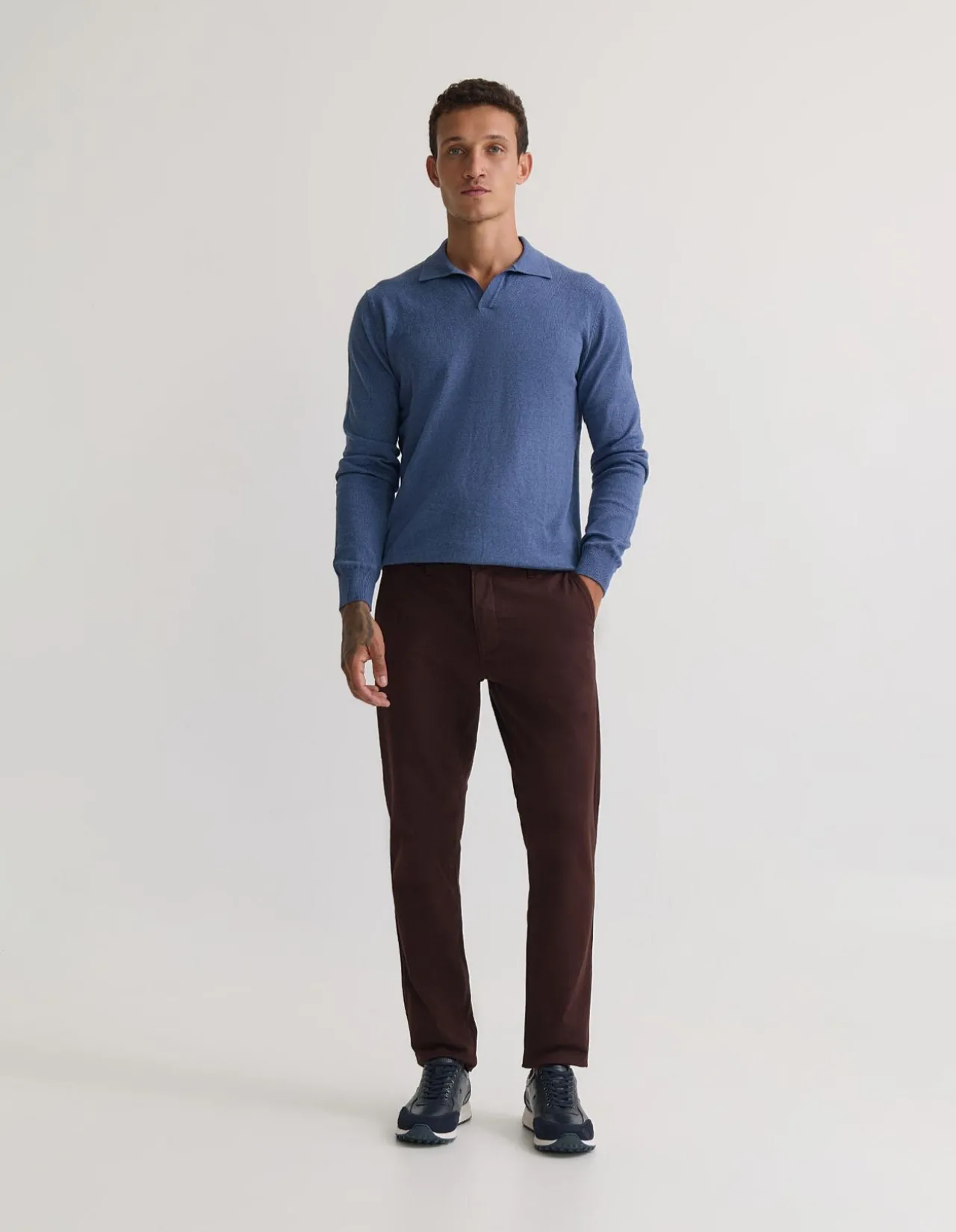 DOMINIC OPEN POLO COLLAR KNIT