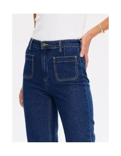 Dominique High Rise Flare Leg Indigo Jean