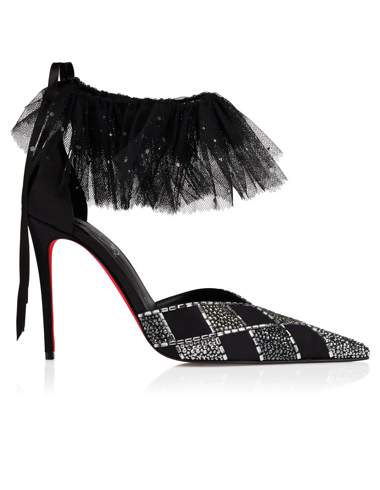 DORIA OFFENBEE 100 CREPE SATIN BLACK PUMP