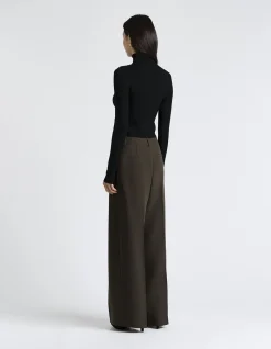 DOUBLE WEAVE WIDE LEG PANT