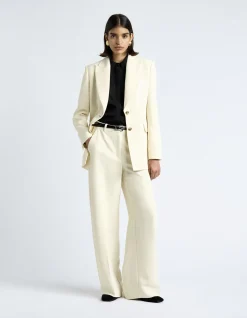 DOUBLE WEAVE WIDE LEG PANT