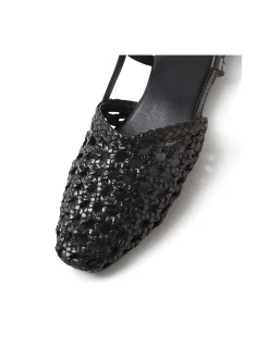 Drasa Woven Leather Slingback Flats