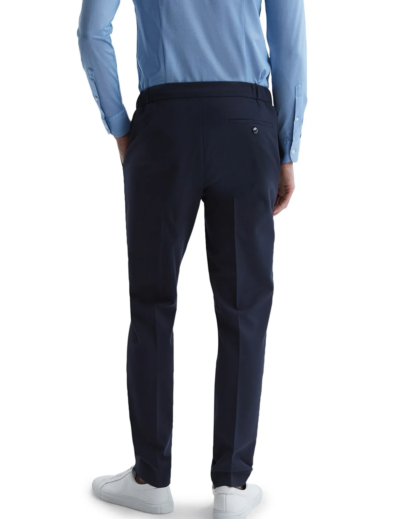 Drawcord Waist Slim Trouser Navy