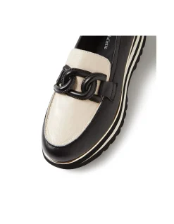 Eaila Leather Platform Loafers Black