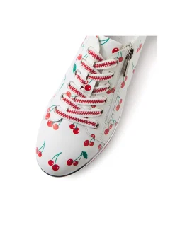 Eammes Cherry Print Platform Lace Up Shoes