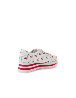 Eammes Cherry Print Platform Lace Up Shoes