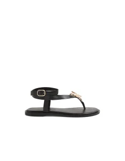 EAST Starfish Embellished Leather Sandals