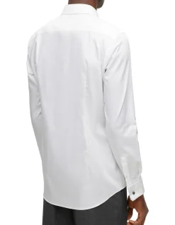 Easy-Iron Slim-Fit Shirt in Stretch-Cotton Poplin White