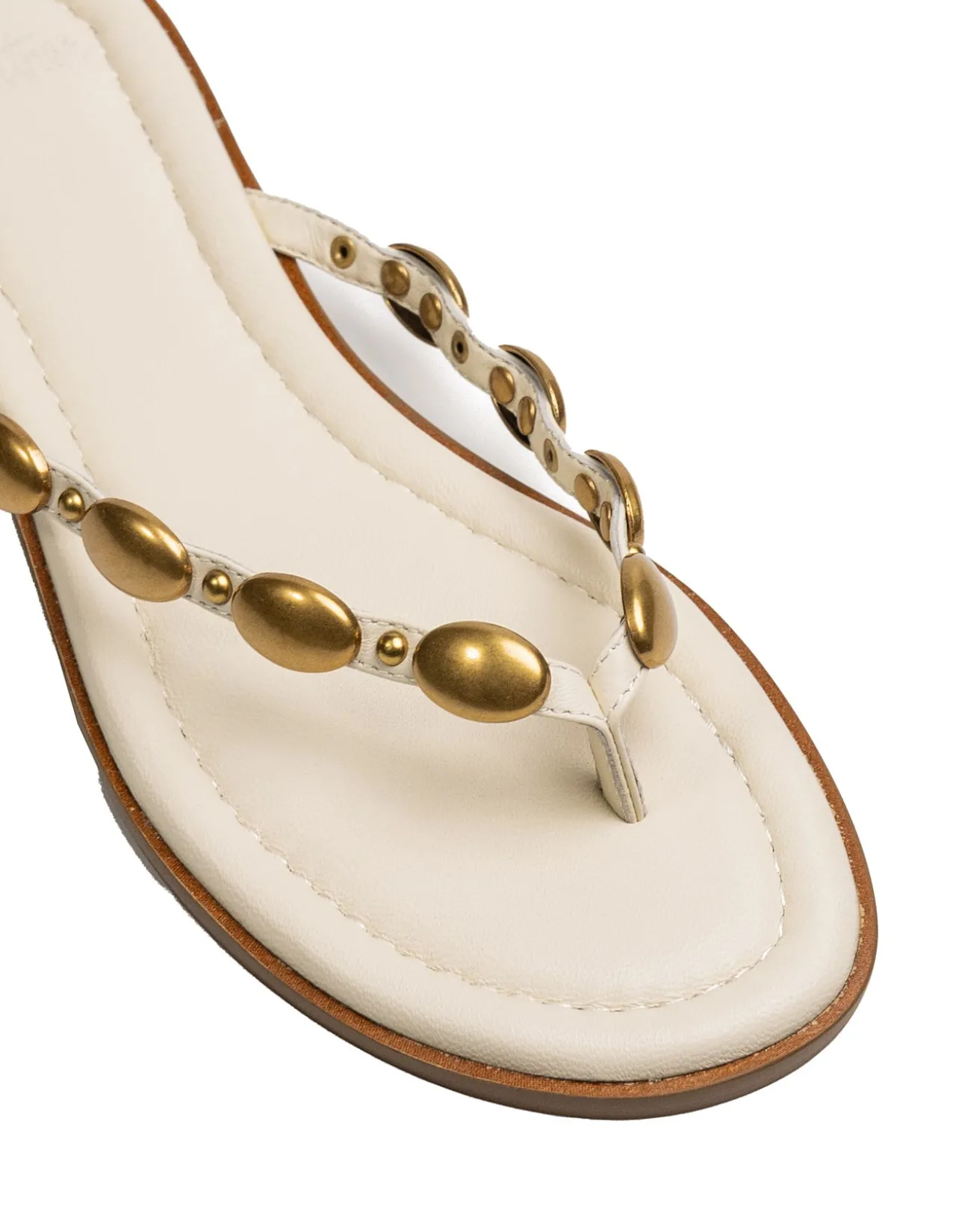 Ediva Vintage Ivory Leather Thong