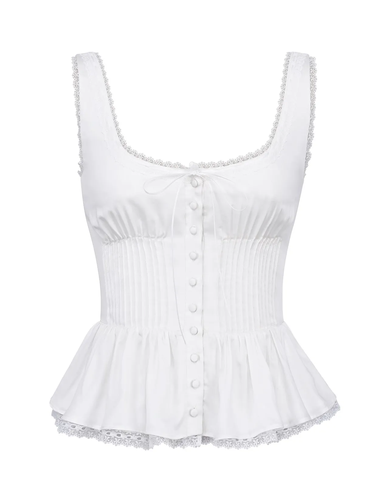 EFFIE'LACE TRIM BUTTON DOWN TOP