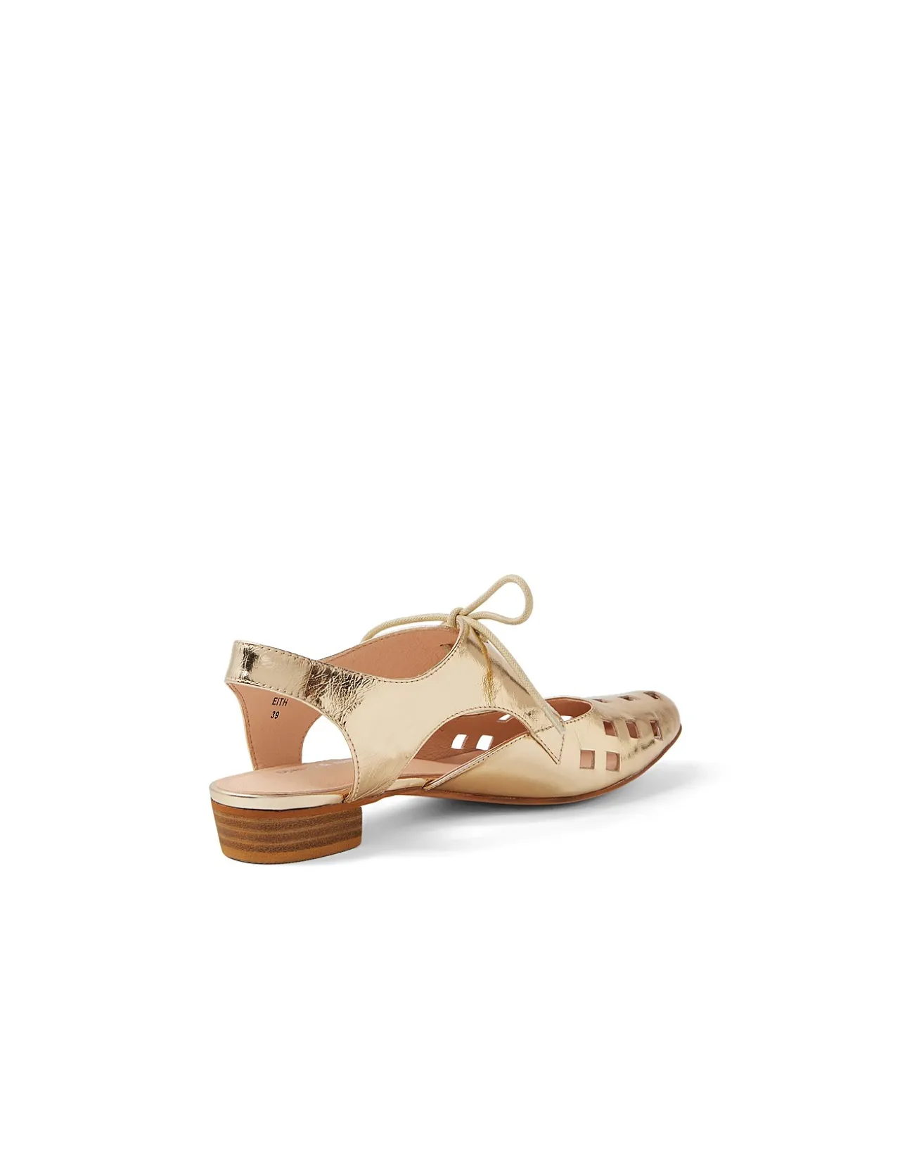 Eith Cut Out Lace Up Leather Flats