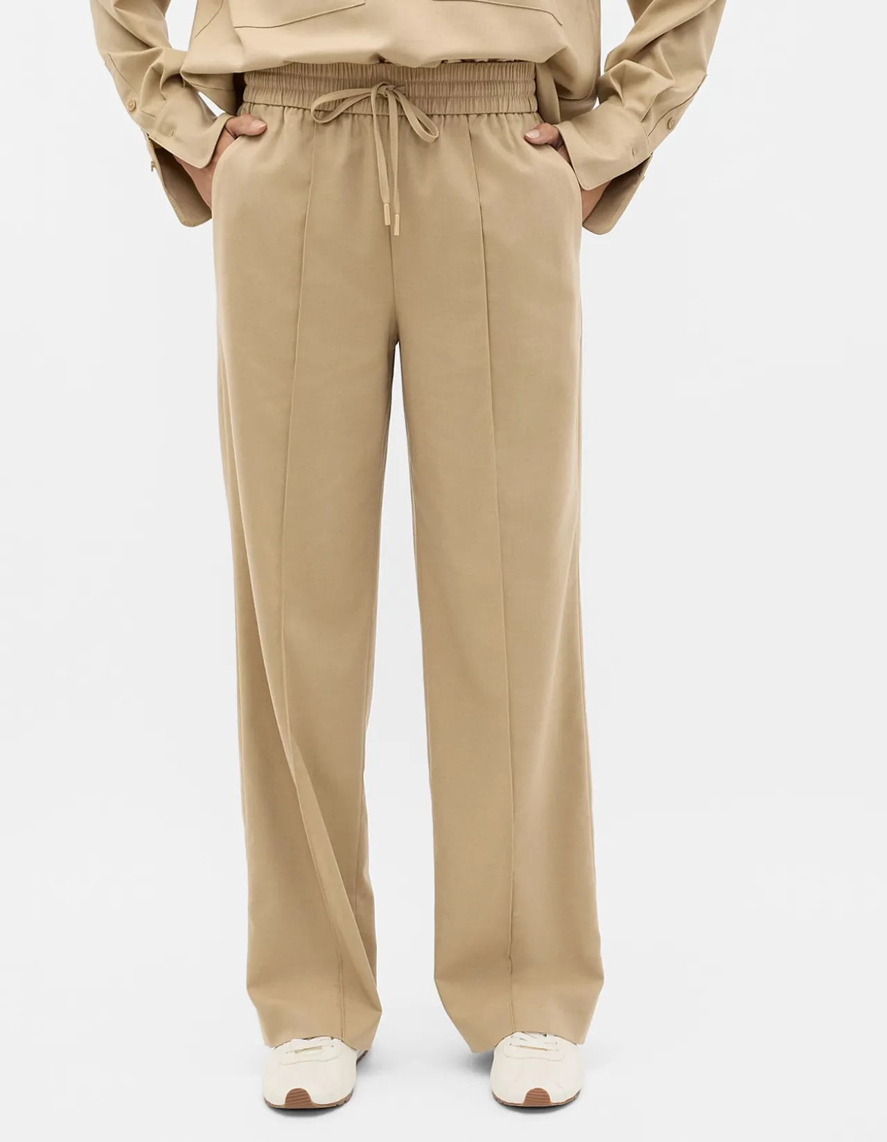 ELASTICATED TIE FRONT PANT