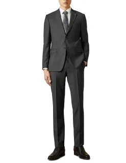 Elegan Notch Lapel Wool Jacket Black