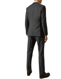 Elegan Notch Lapel Wool Jacket Black
