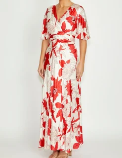 ELENA VERMILION FLORAL GOWN