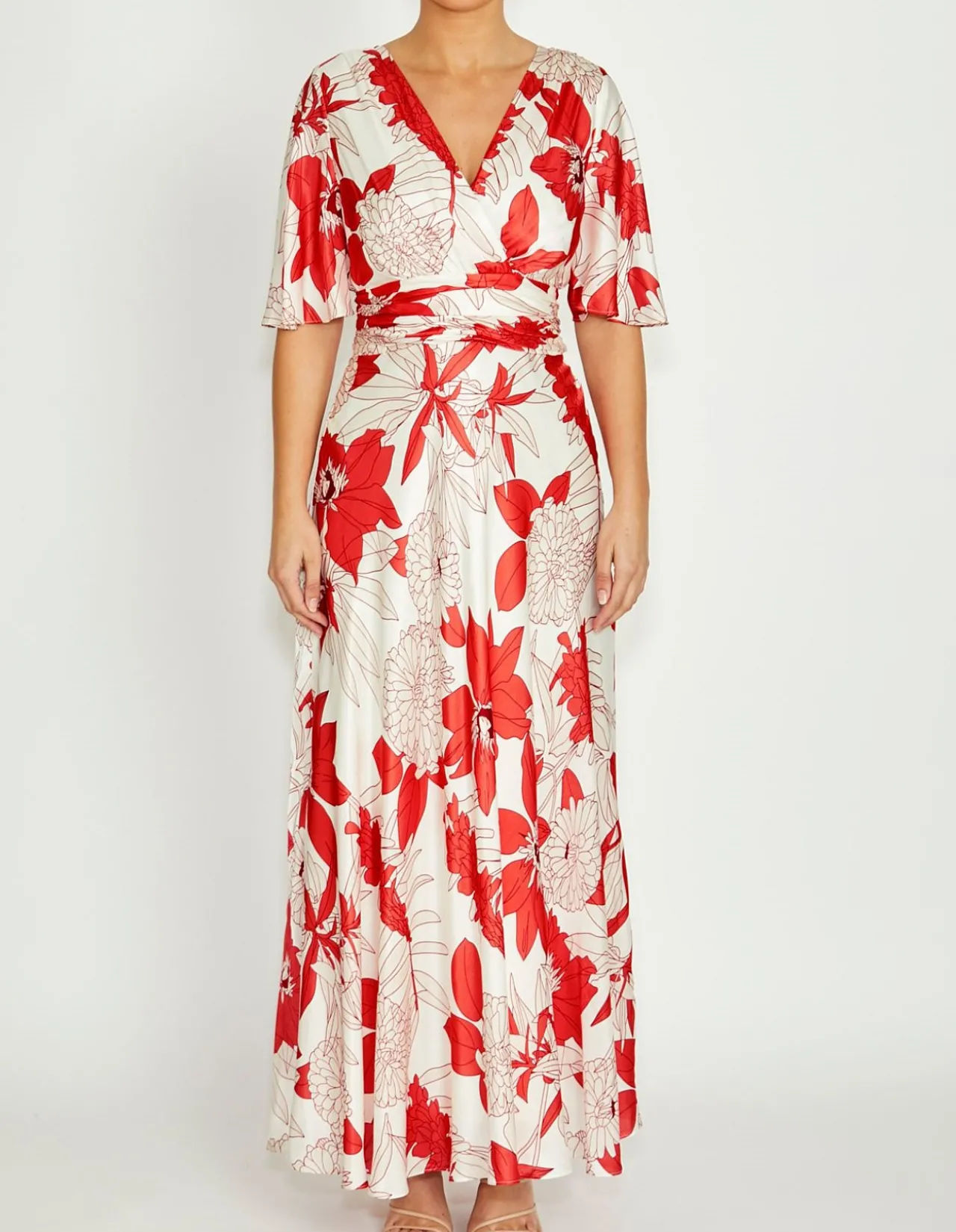 ELENA VERMILION FLORAL GOWN