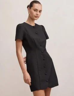 ELINDA BUTTON UP LINEN MINI DRESS