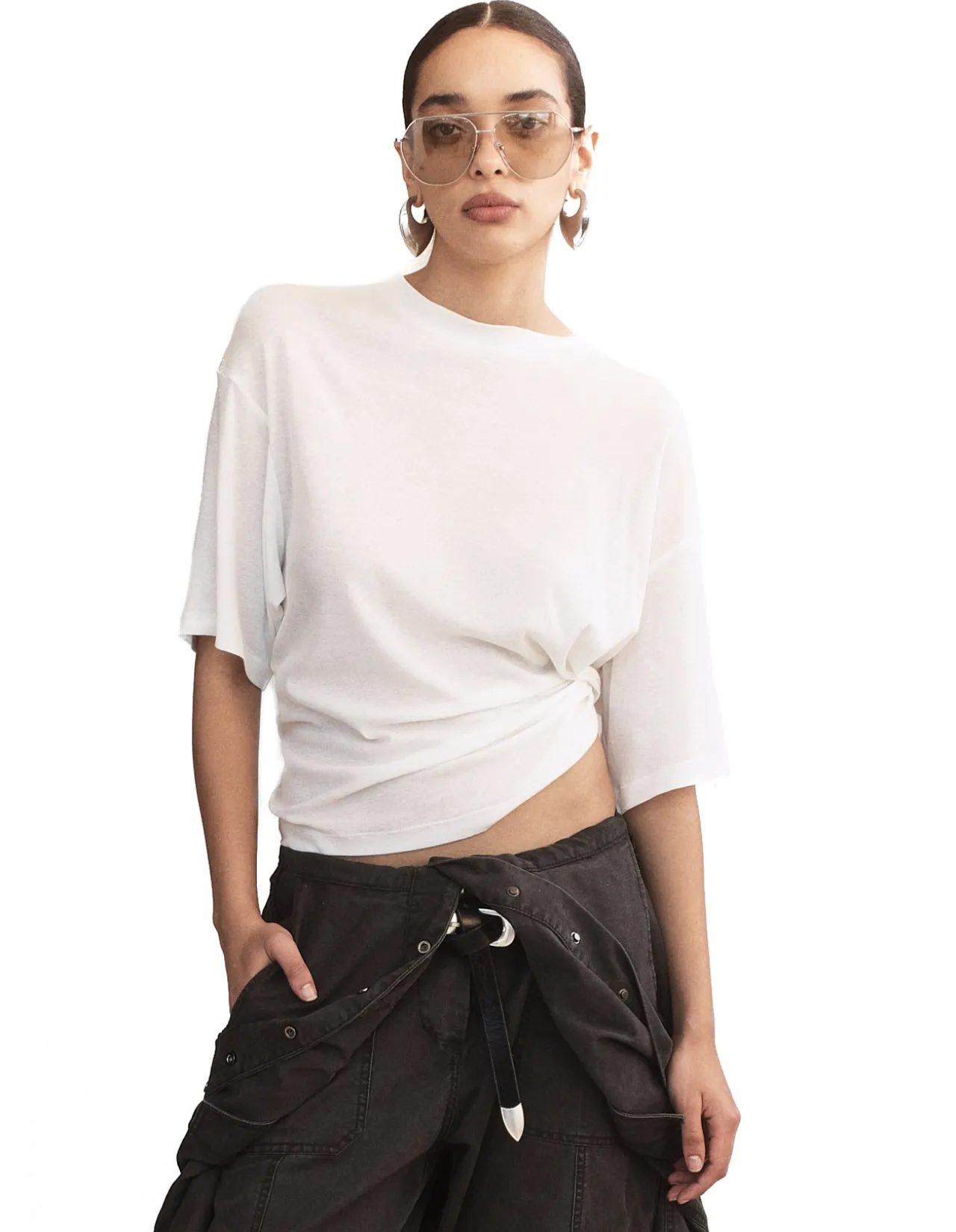 Elis Pima Cotton Boxy Tuck Tee