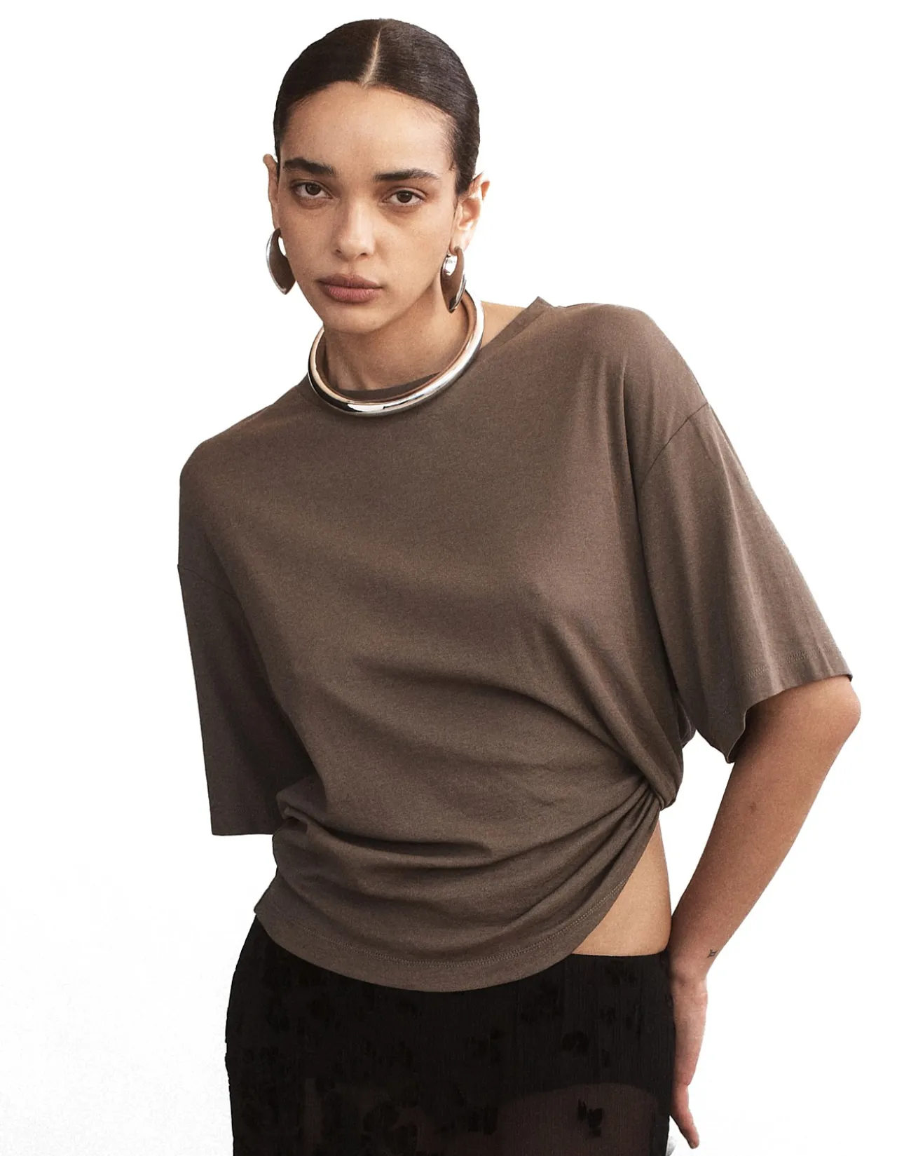 Elis Pima Cotton Boxy Tuck Tee