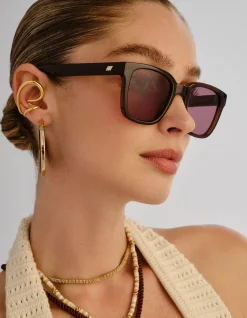 ELIXIR BROWN SQUARE SMOKEY BROWN MONO SUNGLASSES