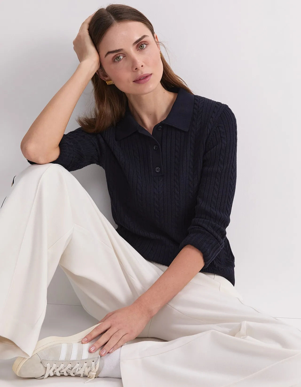 ELKA BABY CABLE LONG SLEEVE POLO