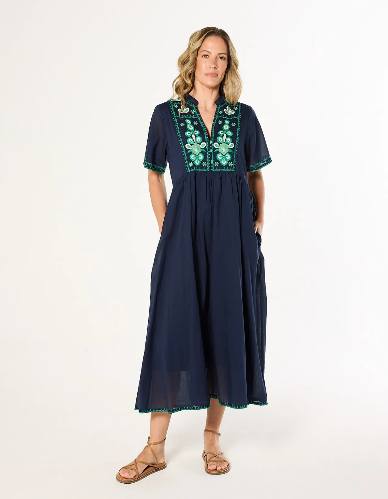 Elodie Flutter Sleeve Smock Dress