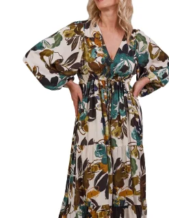 Elsie Tiered Floral V Neck Maxi Dress