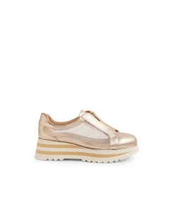 ELWIRA DJ CHAMPAGNE LEATHER MESH