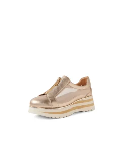 ELWIRA DJ CHAMPAGNE LEATHER MESH