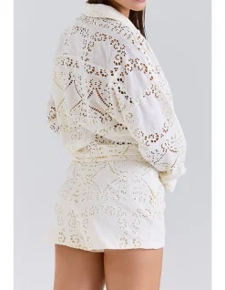 EMAN COTTON BRODERIE ANGLAISE SHORTS