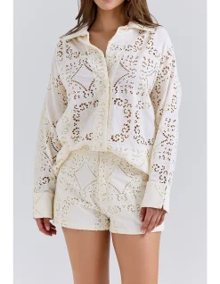 EMAN COTTON BRODERIE ANGLAISE SHORTS