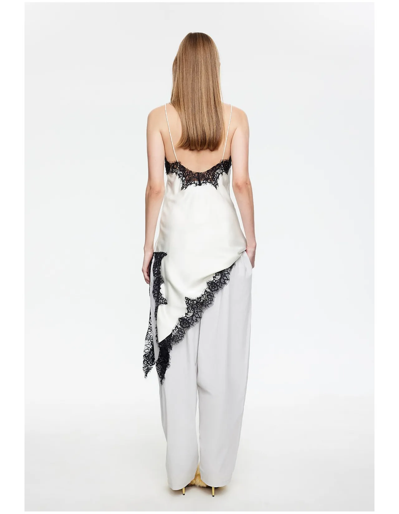 Emerging Lace Trim Midi Dress