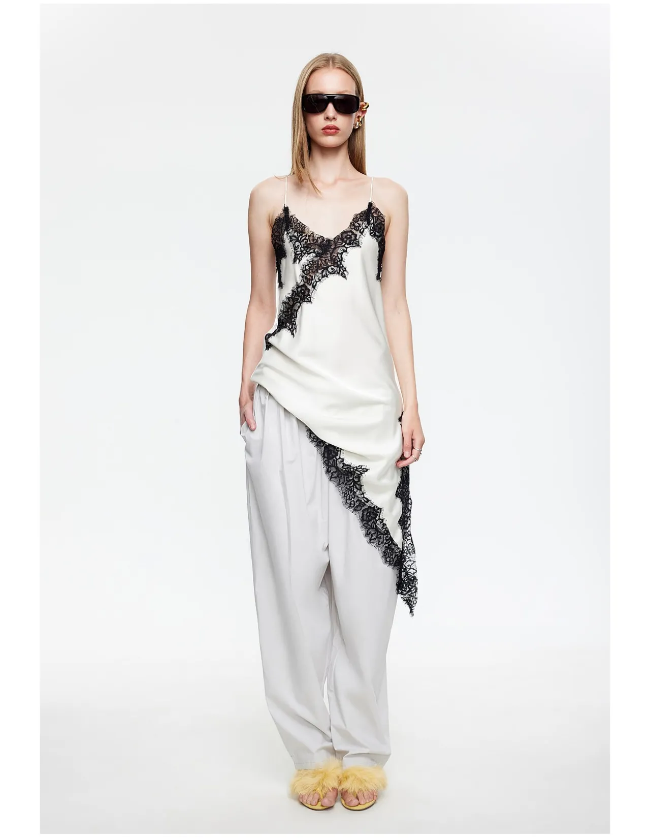Emerging Lace Trim Midi Dress