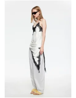 Emerging Lace Trim Midi Dress