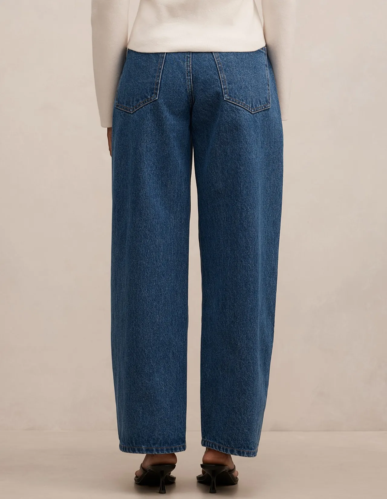 Emma Petite Mid Rise Barrel Leg Jeans